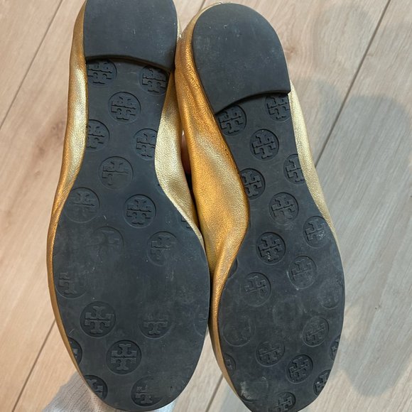 Gold Tory Burch Flats - Picture 3 of 4